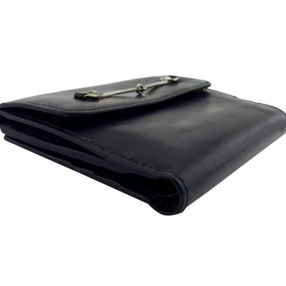 GUCCI W Hook Wallet Horsebit Enamel Leather Authentic Used - Picture 4 of 11